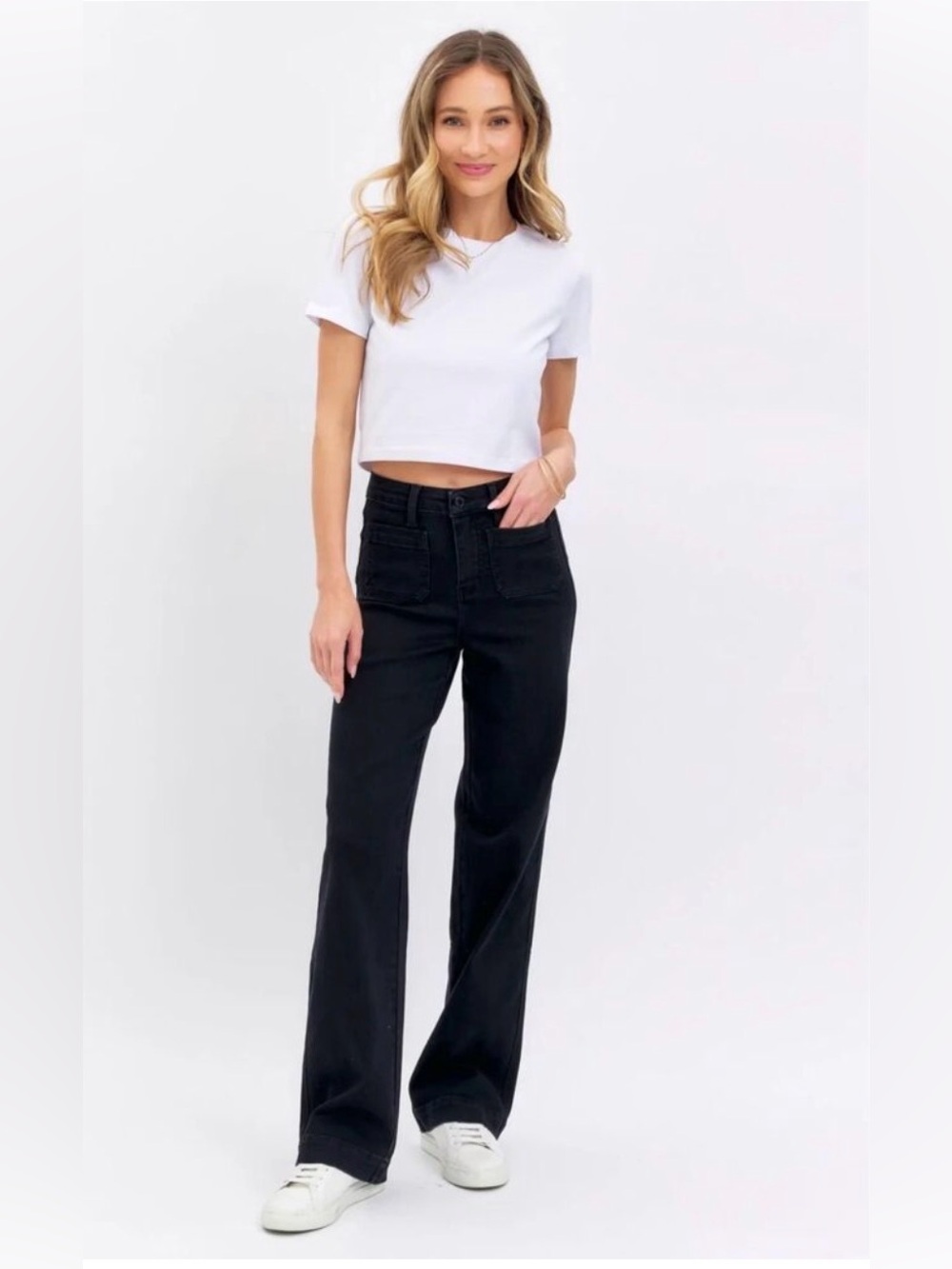 Judy Blue Jeans Size 9/29 Black Straight Leg High Rise Stretchy JB88827BK